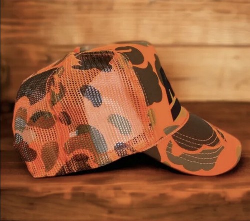 Orange Camo RGB Freight Custom Trucker Hat Mesh