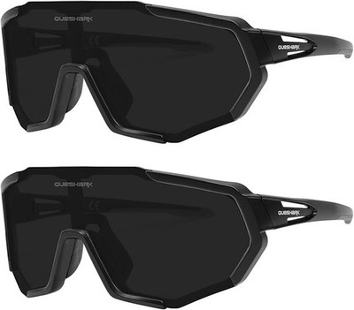 Queshark Cycling Glasses Anti-Slip TR90 Frame UV400 Protect 2 PACK 60% OFF SALE