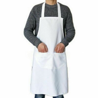 Waterproof Chef Apron Black Catering Cooking Kitchen Butcher with 2 Pocket USA