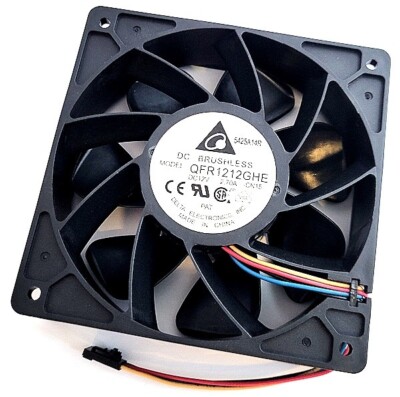 NEW Delta DC Fan QFR1212GHE 12V 2.7A 210.38 CFM 4-pin Wire 2-Ball Bearing (1 pc)