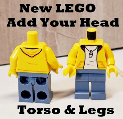 New LEGO Tooth Necklace Faded Jeans Yellow Hoodie Torso Legs T shirt Unisex Body