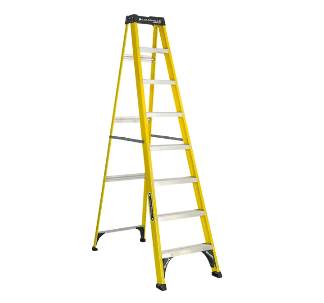 8-FOOT STEP LADDER Folding A-Frame 12' Reach 250 Lbs Load Capacity