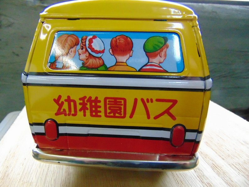 ICHIKO VW SAMBA BUS TIN TOY WITH ORIGINAL BOX MINT CONDITION