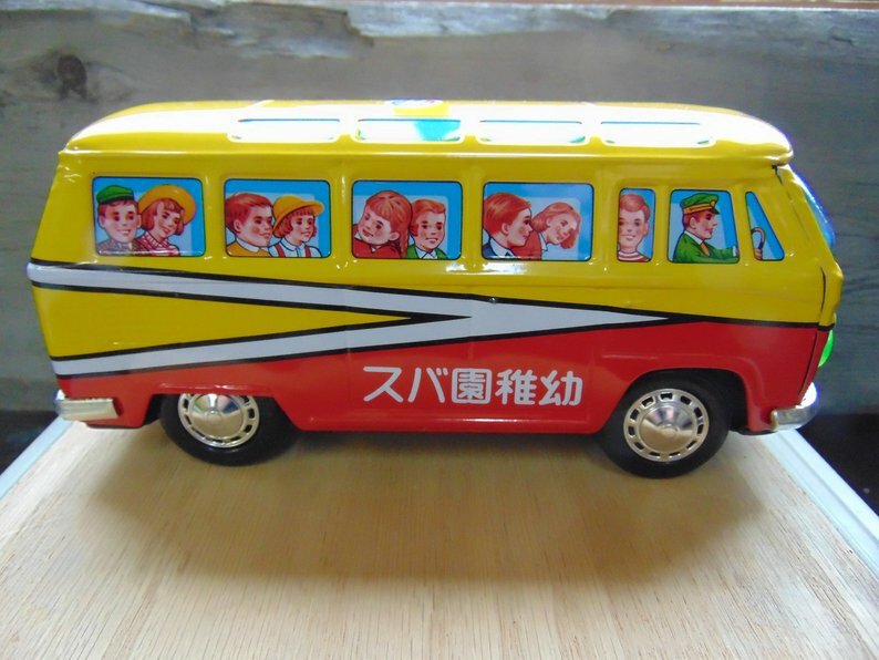 ICHIKO VW SAMBA BUS TIN TOY WITH ORIGINAL BOX MINT CONDITION