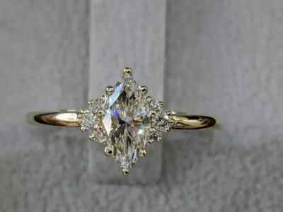 925 Silver Simulated 2 Ct Marquise Cut Diamond Wedding Engagement Promise Ring
