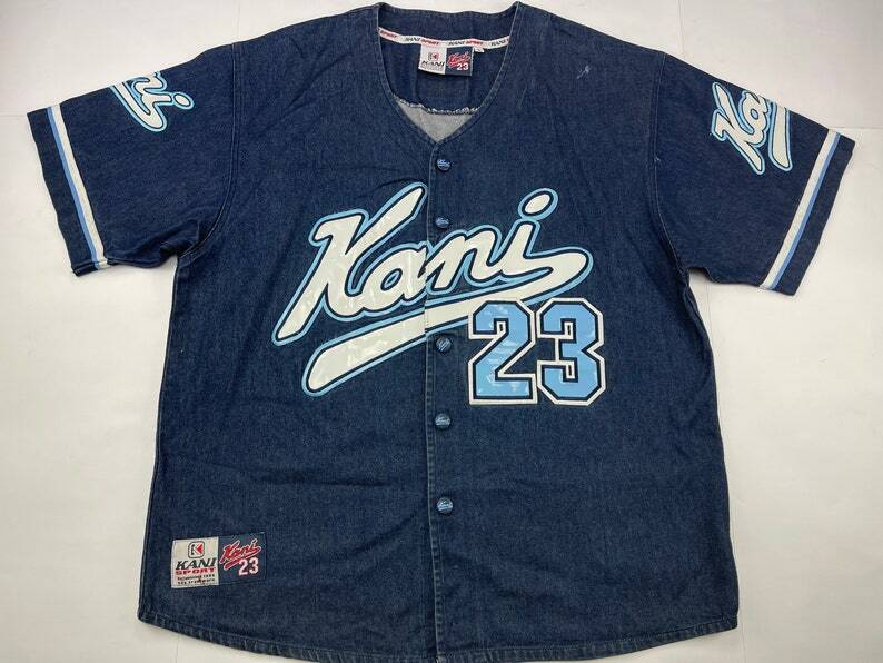 KARL KANI jeans t-shirt denim jersey vintage hip hop t-shirt
