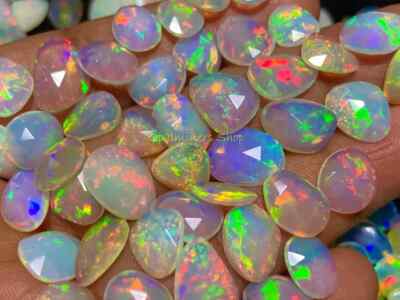One Side Cut Lot AAA Grade 10 Piece Slice Size Ethiopian Welo Fire Opal For Ring