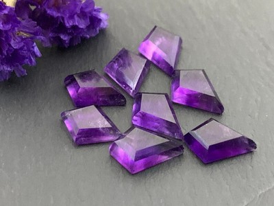 Purple Amethyst Kite Step Cut 7x12mm To 12x16mm Natural Wholesale Gemstone