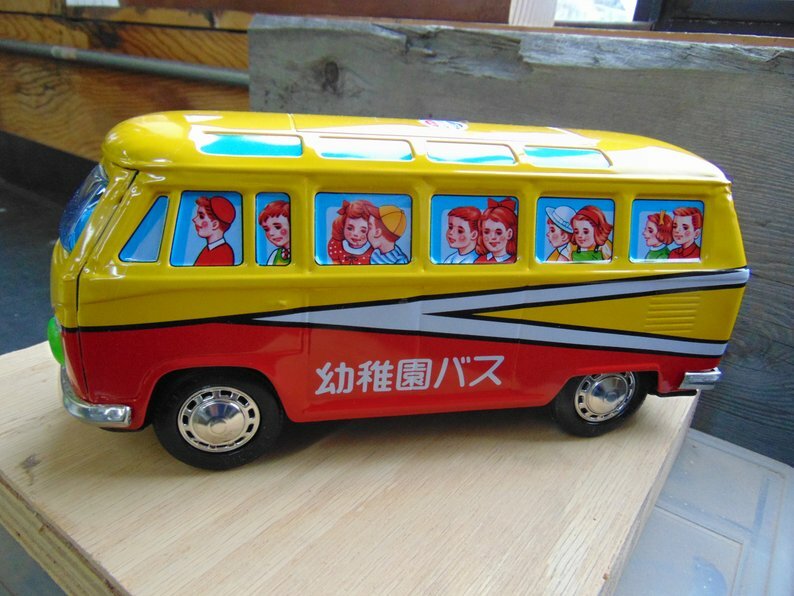 ICHIKO VW SAMBA BUS TIN TOY WITH ORIGINAL BOX MINT CONDITION