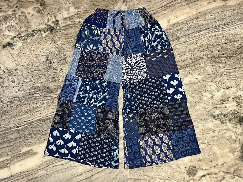 Pre-owned Handmade 20 Pcs Hippie  Unisex Pants, Patchwork Multi Color Beautiful Harem Pant In Multicolor