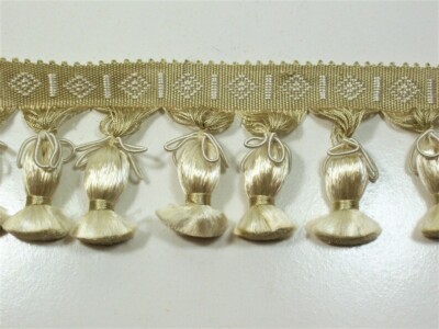 Light Gold Onion Onion Ball Fringe 2 7/8'' wide x 5 yards, Upholstery Trim