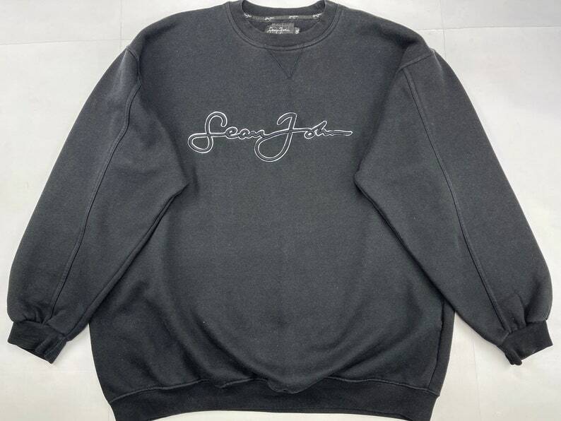 トップス vintage SEAN JHON dragon sweat er NWT Vintage 90s Sean John Velour Pullover Sweatshirt Black