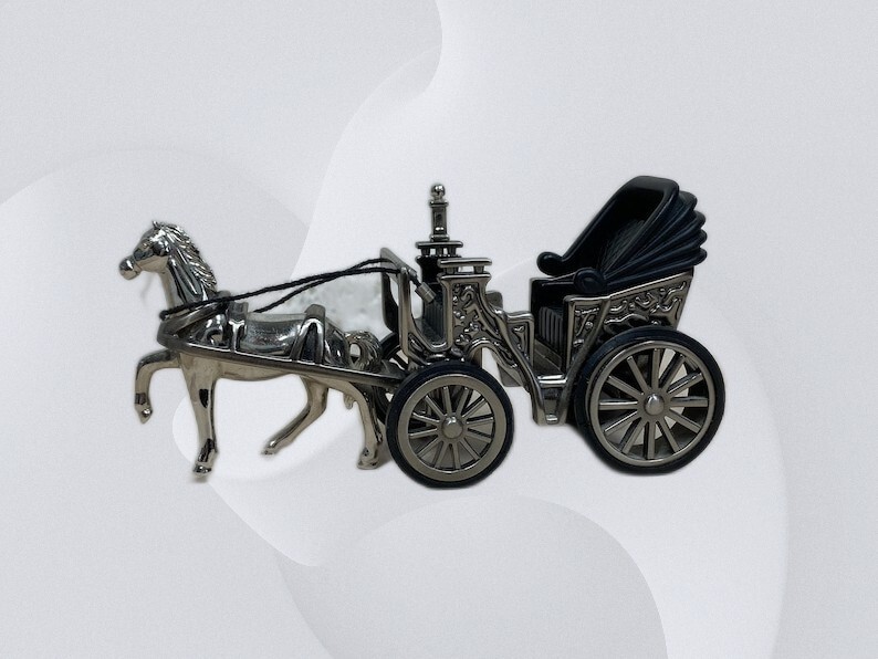 Vintage Timex Collectible Mini Clock HORSE & CARRIAGE **NIB**RARE!