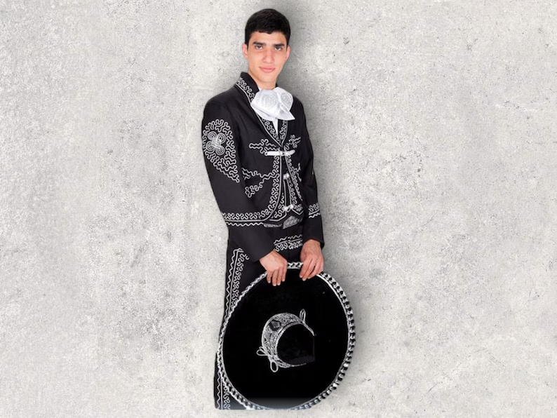 Pre-owned Art Men 2pc Country Western Custom Made Embroidered Wedding Cocktail Outfits In Black