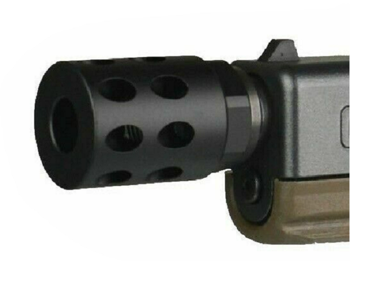 360 Ported 1/2x28 TPI Muzzle Brake Compensator Threaded Aluminum For 9mm Glock