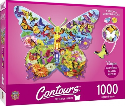 Masterpieces 1000 Piece Jigsaw Puzzle - Contours - Butterfly Surprise
