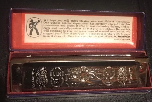 Vintage M. Hohner MARINE BAND HARMONICA No.1896 Key of C Origional BOX, Germany
