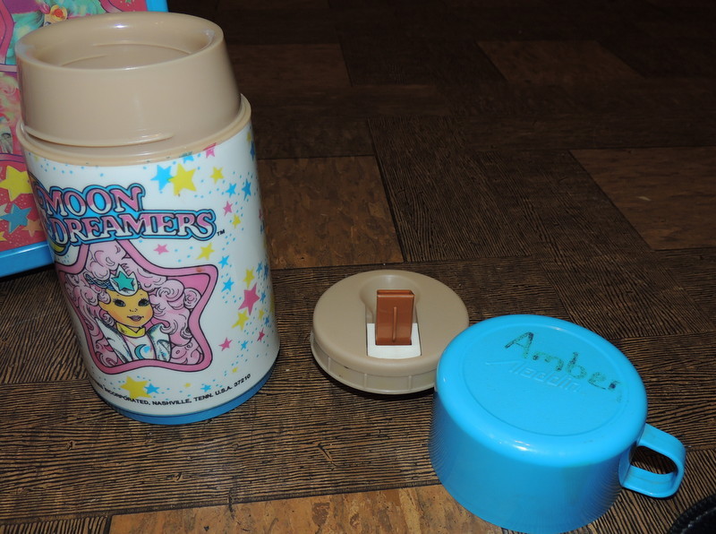 Vintage Moon Dreamers Plastic Blue Lunch Box & Thermos??1987 Hasbro??RARE BLUE!!
