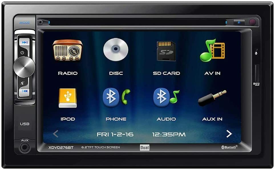XDVD276BT Bluetooth Car Stereo, Camera + Install Kit for 2005-2011 Toyota Tacoma