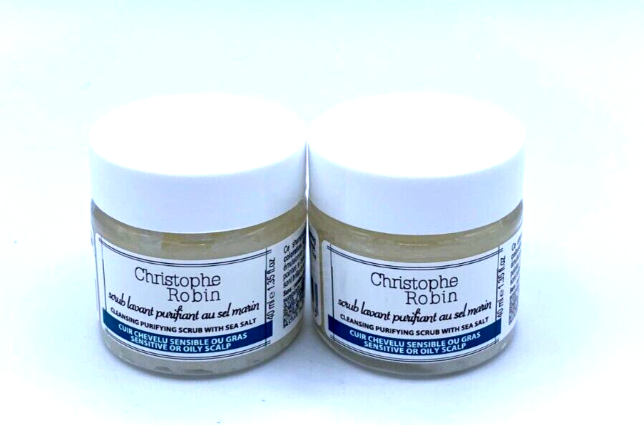 Lot/2 Christophe Robin Cleansing Purifying Scrub With Sea Salt ~ 1.35 oz x 2