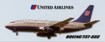 United Airlines Boeing 737-222 Grey Top Handmade 2'' x 5'' Fridge Magnet (PMT1620)