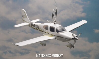 Sporty's Cirrus SR22 N2525V Christmas Ornament Single Prop Airplane