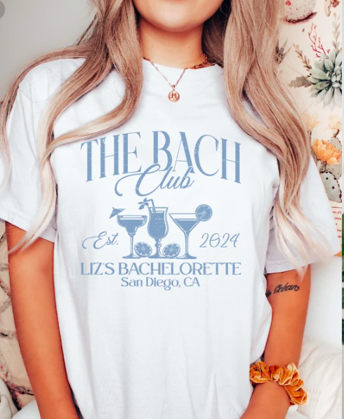 ★ SHALOM★ BACH TSHIRTS Bachelorette Party Shirts, the Bach Club Bachelorette Shirts