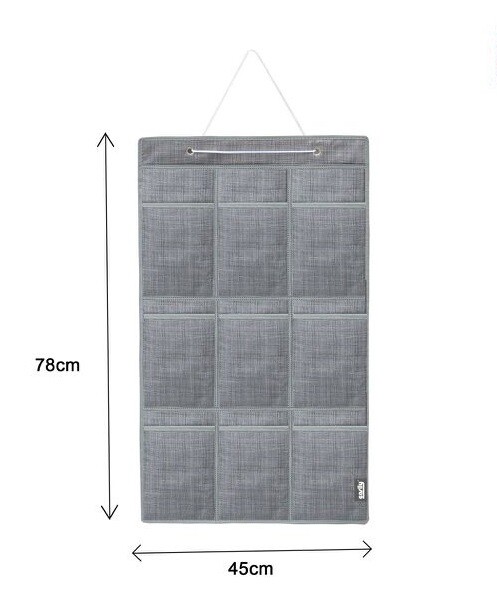 Porta Oggetti Organizer A Sospensione 9 Tasche Tessuto Bagno Camera 45x78cm dfh