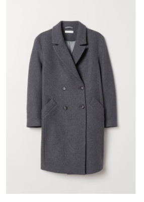H&m wool blend store coat grey