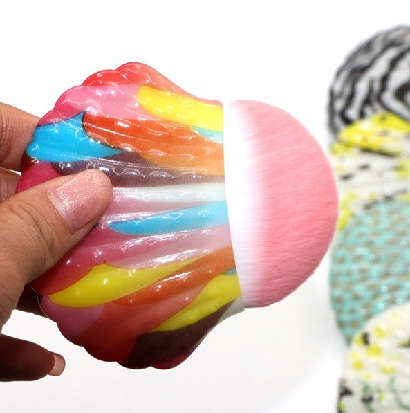 Pennello Applicatore Trucco Make Up Donna Conchiglia Colorata dfh