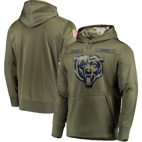 Men's chicago bears nike tan 2019 salute to service sideline therma pullover hoodie outlet