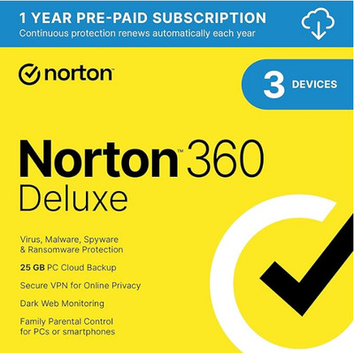 Norton 360 Deluxe 2024 Antivirus Software for 3 Devices   Includes Auto Renewal