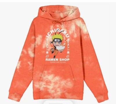 NEW Naruto Shippuden Ichiraku Ramen Tie Dye Hoodie Sweater Mens Large