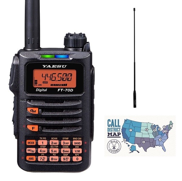 Yaesu FT70DR C4FM/FM Dual Band 5W HT Radio w/ Diamond SRH77CA HT