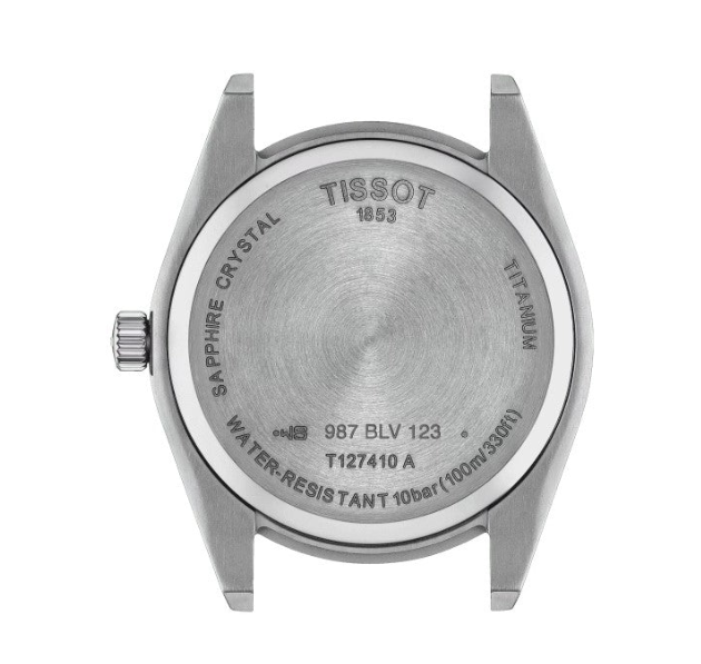 Pre-owned Tissot Gentleman Quartz Titanium Grey Dial Grey Strap Gent Watch T1274104408100