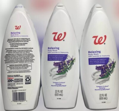 New Walgreen Relaxing Body Wash with Lavender & Chamomile LOT OF 3