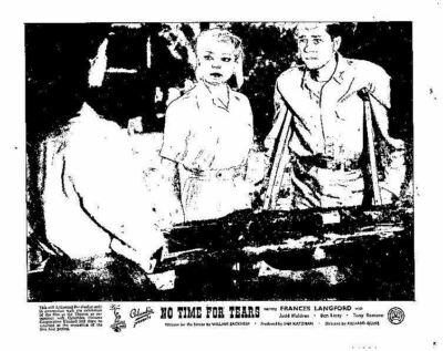 No Time for Tears Original Lobby Card Frances Langford Judd Holdren on crutches