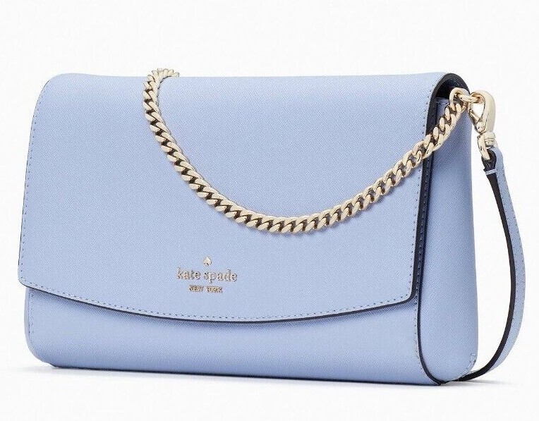 Kate Spade Greer Chain Crossbody Pale Blue Saffiano Leather
