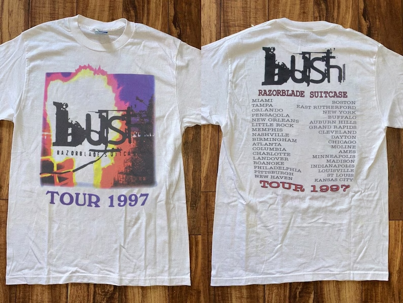 トップス bush RAZORBLADE SUITCASE TOUR LS Murina Vintage 1996 Bush Razorblade Suitcase Concert Shirt Murina