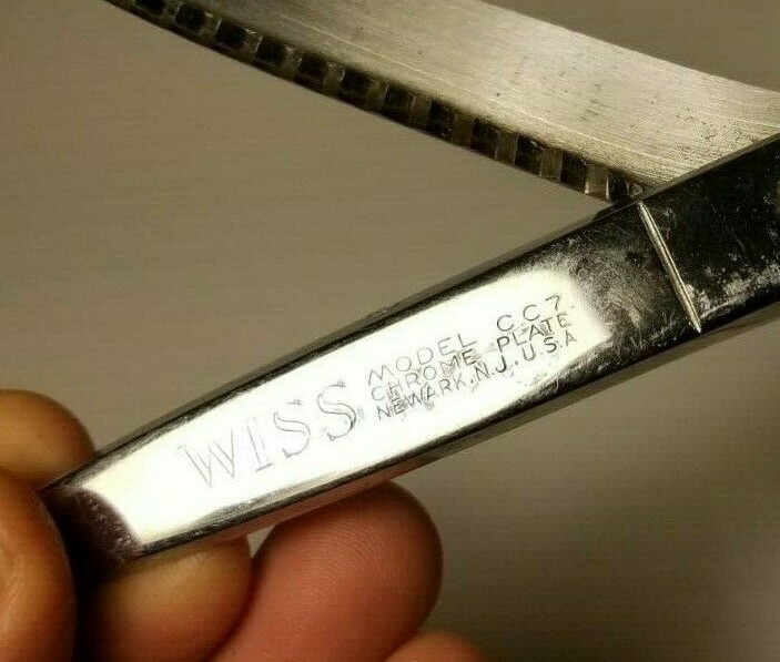 Vintage Wiss CC7 Chrome Plated Pinking Shears scissors +/- 7