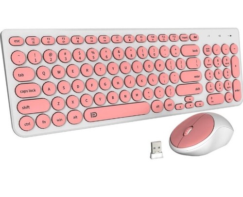 And Mouse Combo, Fd  2.4ghz Cordless Cute Round Key Set