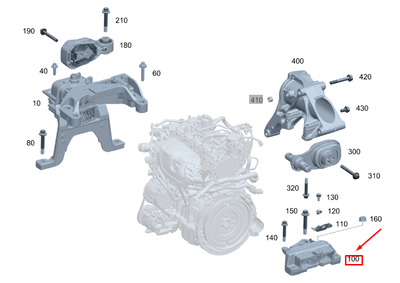 MERCEDES-BENZ GLA H247 Transmission Left Mount A2472405500 NEW 