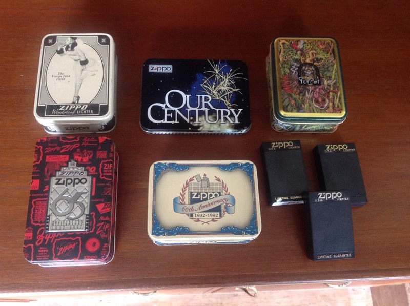 Super rare collection of Zippo lighters limited edition anniversary boxed items in Shorehamby