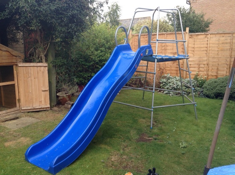 Climbing frame and slide. TP wavy slide and explorer frame. in