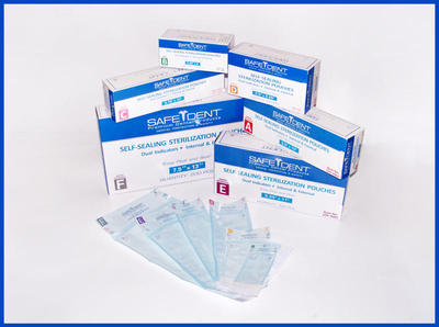 SELF SEAL STERILIZATION POUCHES 2.25'' X 4'' 200 BX DUAL INDICATORS DENTAL