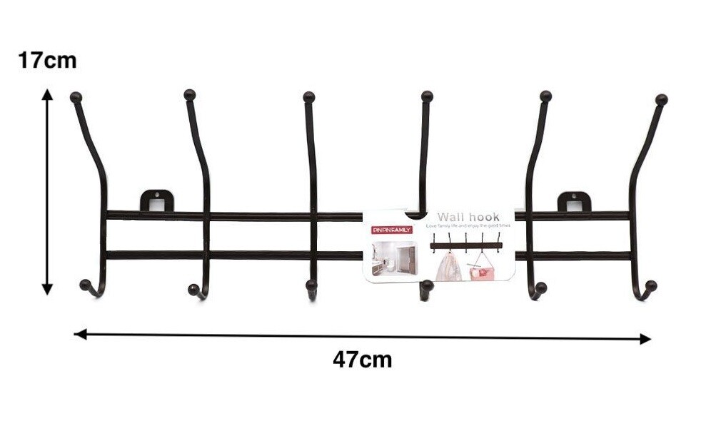 Appendiabiti Da Parete Metallo 12 Posti Ganci Appendini Muro Giacche Bronzo hmj