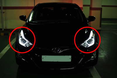 Genuine OEM LED DRL Projection Head Lamp Lights For 2011~2015+ Hyundai Elantra