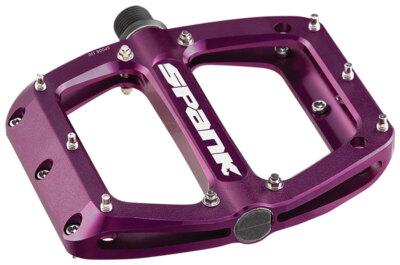 Spank Spoon 100 Platform Pedals 9/16'' Concave Alloy Body Replaceable Pins Purple