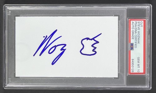 Steve Wozniak Woz Signed Autograph 3x5 Apple Sketch Slabbed