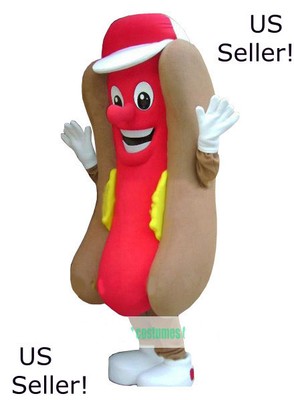 Hot Dog Fast Food Restaurant Mascot Costume Advertising Sale Adult -US Seller!